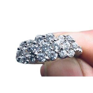 sterling silver ring size 7 stones on top ss925 f with a star around READ